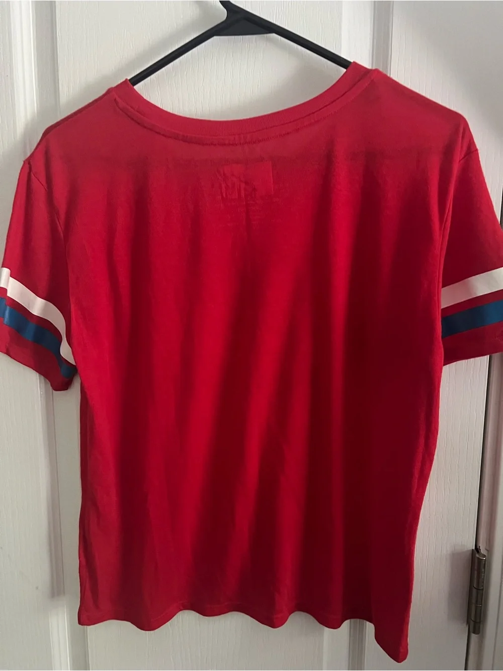 MTV Red Tee with Blue & White Star Logo